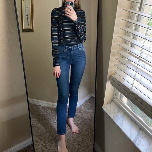 Veronica Beard Audrey Metallic Stripe Turtleneck Sweater Black Multi - Picture 3 of 7